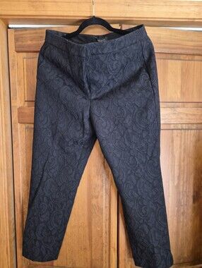 Nwt ANN taylor Black Textured Jacquard Lace Dress Pants